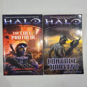 Halo Video Game Oversize 3 Paperback Softcover Book Lot Novel